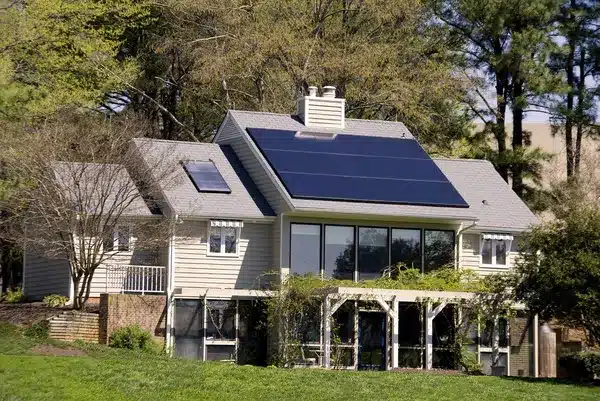 Home with solar panel